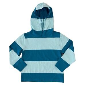 NWT J. Crew Boys' Tranquil & Pastel Blue Striped Hooded Tee - SIZE XXS (2-3)